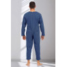 Grenouillère homme médicalisée nuit coton éco coloris marine dos