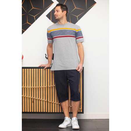 Grenouillère de jour médicalisée courte homme senior - gris