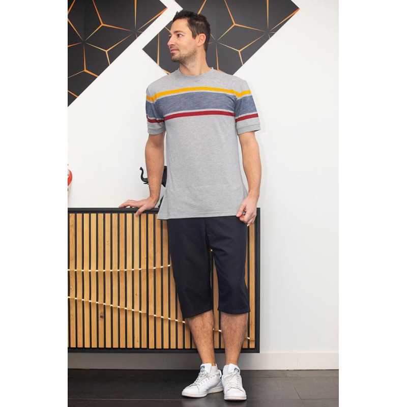 Grenouillère de jour médicalisée courte homme senior - gris