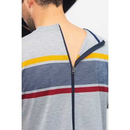 Grenouillère de jour médicalisée courte homme senior - gris vue dos zoom