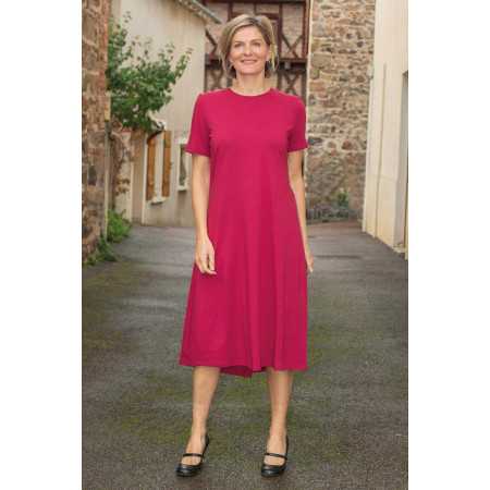 Robe été médicalisée ouverture dos pressions femme - bordeaux