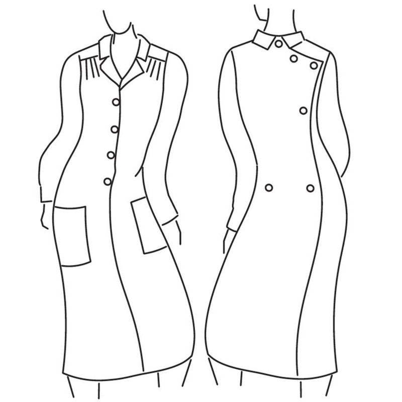 Robe ouverte dos croisé du 34 au 64 - schéma ouverture