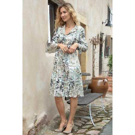 Robe médicalisée ouverte dos croisé coloris gris