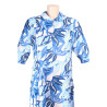 Robe médicalisée femme été ouverture dos pressions - bleu zoom