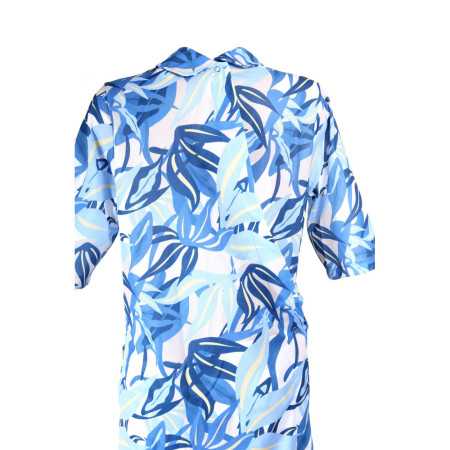 Robe médicalisée femme été ouverture dos pressions - bleu zoom dos