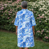 Robe médicalisée femme été ouverture dos pressions - bleu dos