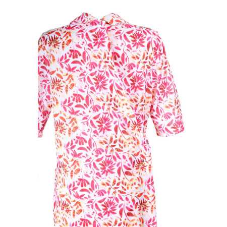 Robe médicalisée femme coloris rose - portée face dos zoom