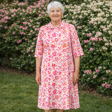 Robe médicalisée femme coloris rose - portée face