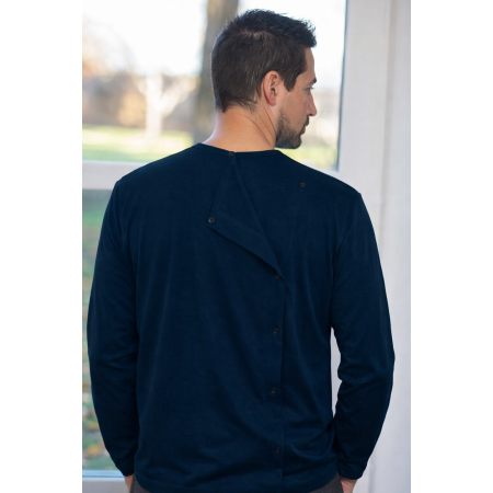 Tee-shirt pour homme âgé dépendant senior ouverture dos croisé