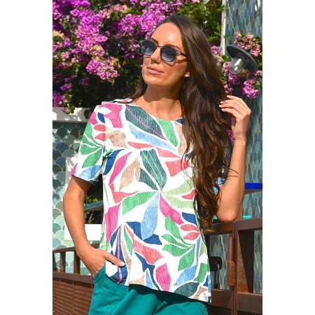 T-shirt médicalisé ouverture pressions dos complet mutlicolore