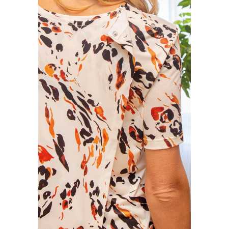 haut médicalisé femme senior beige avec pressions dos zoom