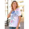 top manches courtes médicalisé femme pressions dos coloris blanc