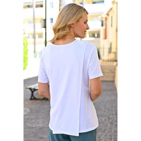 top manches courtes médicalisé femme pressions dos coloris blanc dos