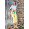 T-shirt manches courtes médicalisé femme - blanc avec fleurs tenue