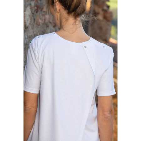 T-shirt manches courtes médicalisé femme - blanc vue dos