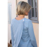 ̈Pull medicalisé bleu effet mail ouverture pressions dos zoom