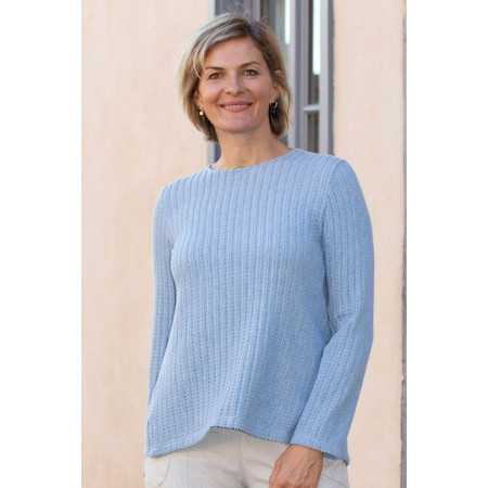 ̈Pull medicalisé bleu effet mail ouverture pressions dos 