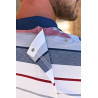 Polo homme senior médicalisé dos complet rayures dos zoom