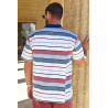 Polo homme senior médicalisé dos complet rayures dos
