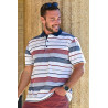 Polo homme senior médicalisé dos complet rayures