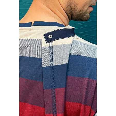 T-shirt manches longues médicalisé homme senior pressions dos dépendant dos