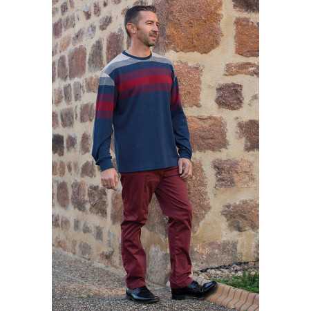 T-shirt manches longues médicalisé homme senior pressions dos dépendant tenue