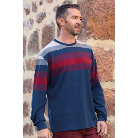 T-shirt manches longues médicalisé homme senior pressions dos dépendant