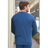 Pyjama homme senior 100% coton bleu dos