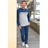 Pyjama homme senior 100% coton bleu