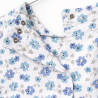Chemise de nuit médicalisée fleurs bleues femme senior zoom ouverture pressions