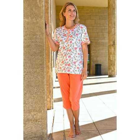 Pyjama court de face (femme)