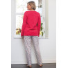 Pyjama rose pour femme, manches longues