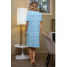 chemise de nuit bleue femme senior poitrine forte vue dos