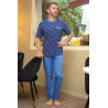 Pyjama homme manches courtes homme senior coloris bleu facile à enfiler