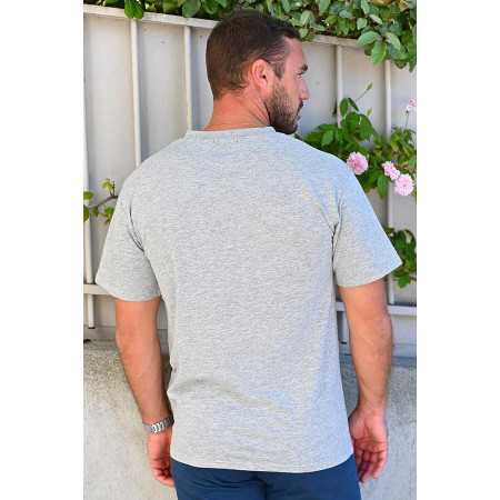 pyjama senior court gris motif velo face  dos