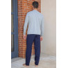 Pyjama homme senior confortable 100% coton manches longues