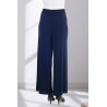 Pantalon taille élastiquée large fluide femme senior coloris marine dos