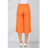 Pantacourt fluide orange ceinture élastiquée femme senior dos