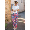 Pantalon femme senior à motifs - fluide - coloris rouge tenue