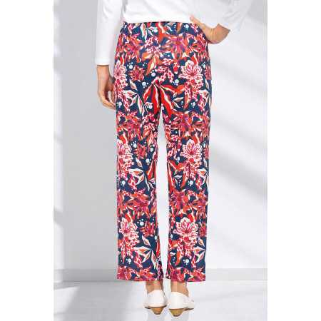 Pantalon femme senior à motifs - fluide - coloris rouge dos