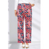 Pantalon femme senior à motifs - fluide - coloris rouge dos