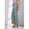 Pantalon femme senior à motifs - fluide - coloris vert profil