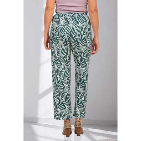 Pantalon femme senior à motifs - fluide - coloris vert dos