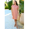 chemise de nuit femme senior manches courtes coloris rose rayures