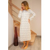 chemise de nuit femme âgée manches longue chaude fleurie