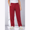 jogging droit femme grande taille coloris bordeaux molleton coton