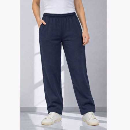 Jogging droit moletton femme senior coloris marine grande taille