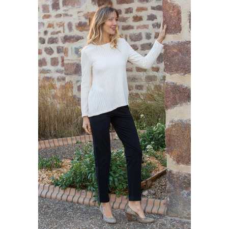 Legging élastiqué lien ceinture femme senior coloris noir - tenue