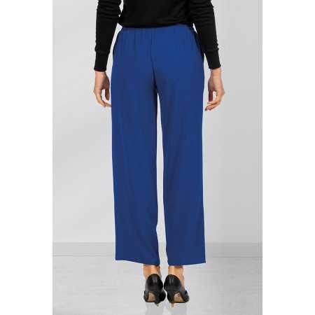 Pantalon fluide facile à enfiler femme senior coloris bleu dos