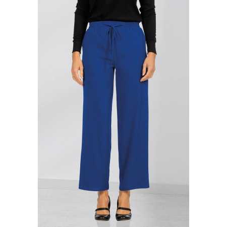 Pantalon fluide facile à enfiler femme senior coloris bleu